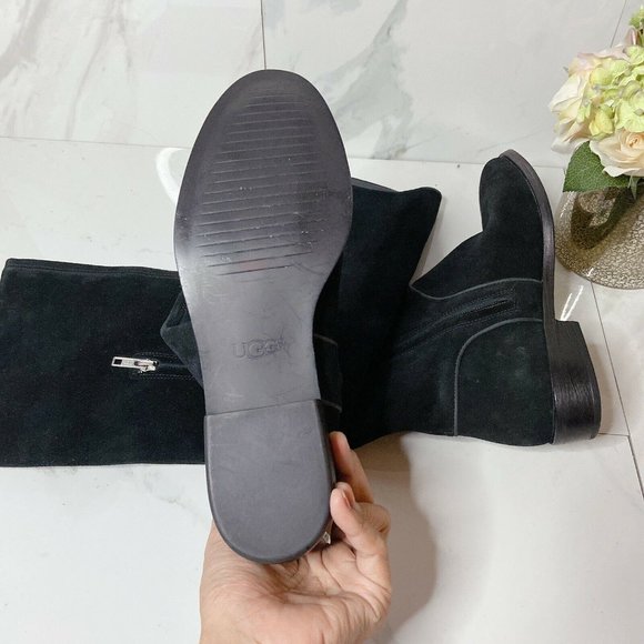 Ugg Tall Knee High Riding Boot Low Heel Black - Picture 8 of 8